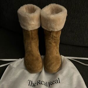 UGG Tan Winter Boots with Cream Fur